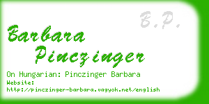 barbara pinczinger business card